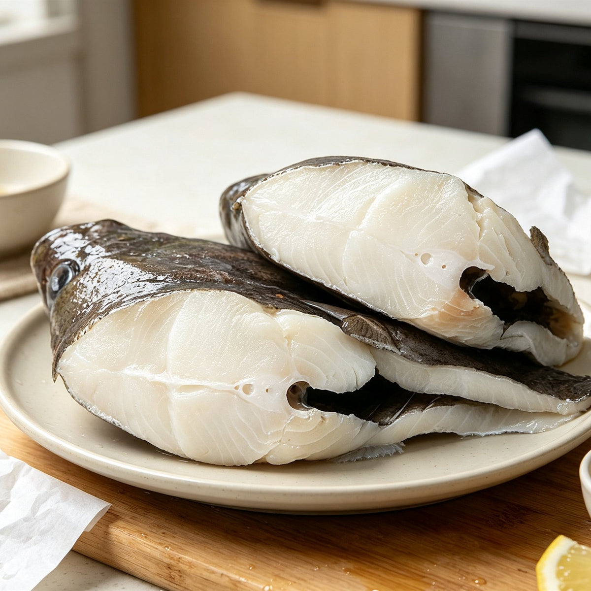 Fresh Thick Flatfish Head Sections