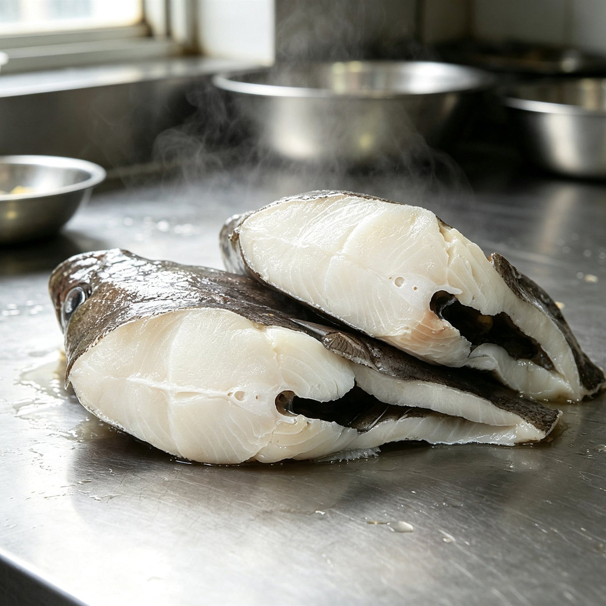 Fresh Thick Flatfish Head Sections